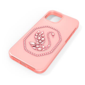 Smartphone case, Swan, iPhone® 14, Pale pink - Swarovski, 5649849