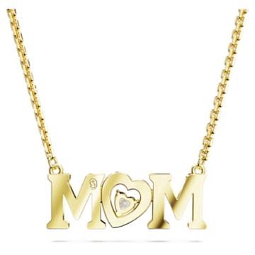 Mother’s Day 项链, 心形, 白色, 镀金色调 - Swarovski, 5649933