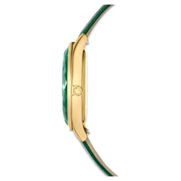 Octea Nova 腕表, 瑞士制造, 真皮表带, 绿色, 金色调润饰 - Swarovski, 5650005