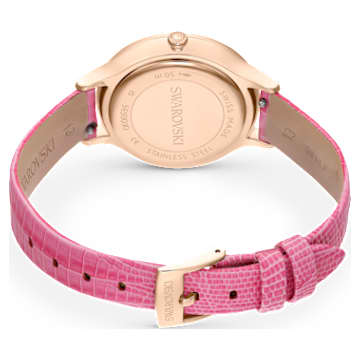 Octea Nova watch, Swiss Made, Leather strap, Pink, Rose gold-tone finish - Swarovski, 5650030