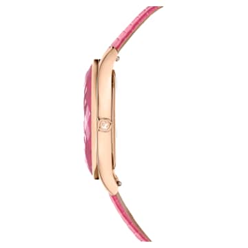 Octea Nova 腕表, 瑞士制造, 真皮表带, 粉红色, 玫瑰金色调润饰 - Swarovski, 5650030