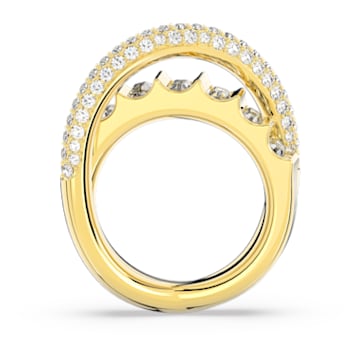 Rota cocktail ring, Mixed cuts, White, Gold-tone plated - Swarovski, 5650350