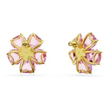 Florere 耳钉, 花朵, 粉红色, 镀金色调 - Swarovski, 5650563