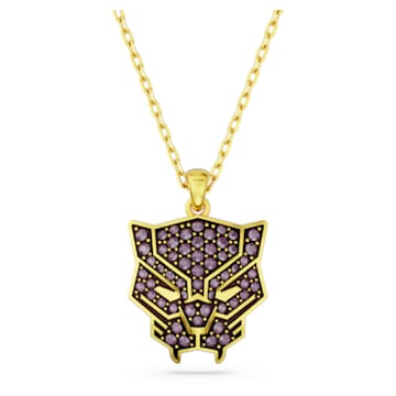 Marvel Black Panther 链坠, 黑豹, 紫色, 镀金色调 - Swarovski, 5650574