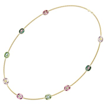 Chroma necklace, Octagon cut, Multicolored, Gold-tone plated - Swarovski, 5651290