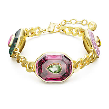 Chroma bracelet, Mixed cuts, Multicolored, Gold-tone plated - Swarovski, 5651295