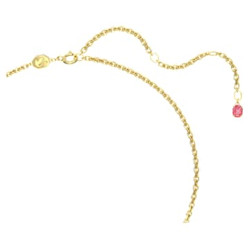 Florere pendant and brooch, Pavé, Flower, Pink, Gold-tone plated - Swarovski, 5652068