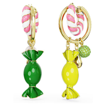 Dulcis hoop earrings, Candy, Multicolored, Gold-tone plated - Swarovski, 5652135