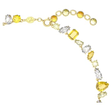 Gema necklace, Mixed cuts, Yellow, Gold-tone plated - Swarovski, 5652800