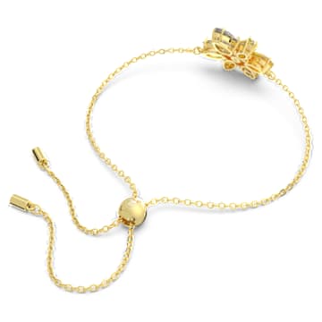 Gema bracelet, Mixed cuts, Flower, Yellow, Gold-tone plated - Swarovski, 5652820
