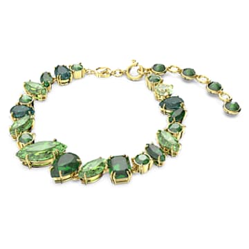Gema bracelet, Mixed cuts, Green, Gold-tone plated - Swarovski, 5652822