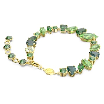 Gema 手链, 混合切割, 绿色, 镀金色调 - Swarovski, 5652822
