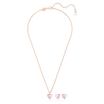 Gema 520 set, Heart, Pink, Rose gold-tone plated - Swarovski, 5653009