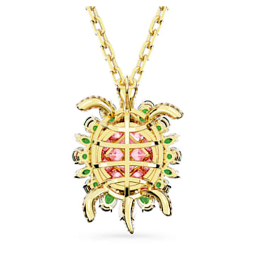 Idyllia pendant, Turtle, Multicolored, Gold-tone plated - Swarovski, 5653068