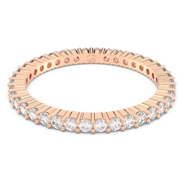 Vittore ring, Round cut, White, Rose gold-tone plated - Swarovski, 5655706