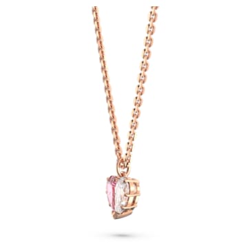 Gema 520 pendant, Heart, Pink, Rose gold-tone plated - Swarovski, 5656577