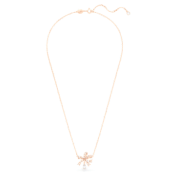 Volta 项链, 蝴蝶结, 小码, 白色, 镀玫瑰金色调 - Swarovski, 5656741