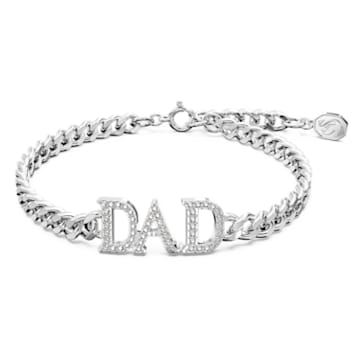 Father's Day - Dad bracelet, White, Rhodium plated - Swarovski, 5658330