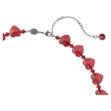 Somnia 项链, 混合切割, 心形, 红色, 镀钌 - Swarovski, 5658868