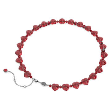 Somnia 项链, 混合切割, 心形, 红色, 镀钌 - Swarovski, 5658868