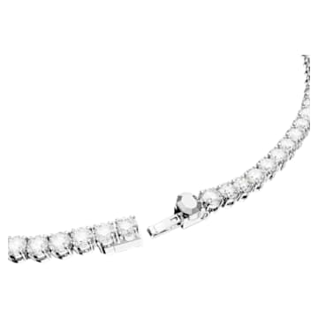 Matrix Tennis necklace, Round cut, Small, White, Rhodium plated - Swarovski, 5661257
