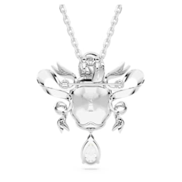 Fashion Swan pendant, Swan, White, Rhodium plated - Swarovski, 5661344