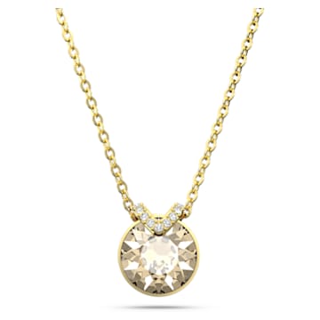 Bella V pendant, Round cut, Gold tone, Gold-tone plated - Swarovski, 5662091