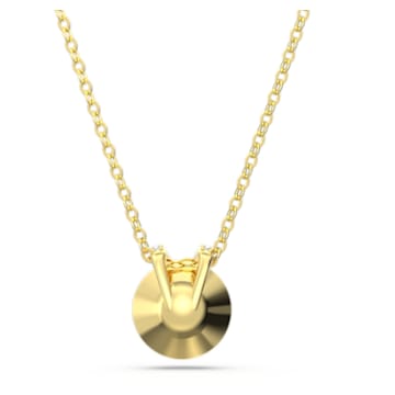 Bella V 链坠, 圆形切割, 金色, 镀金色调 - Swarovski, 5662091