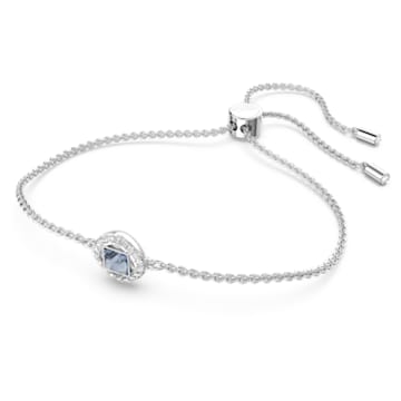 Angelic bracelet, Square cut, Blue, Rhodium plated - Swarovski, 5662141