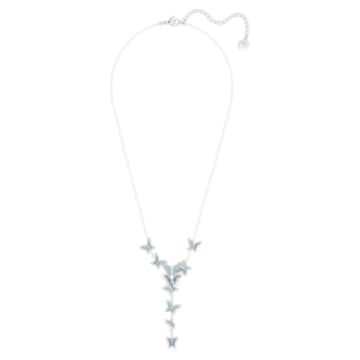 Lilia Y形项链, 蝴蝶, 蓝色, 镀铑 - Swarovski, 5662179