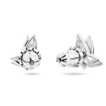 Lilia stud earrings, Butterfly, Blue, Rhodium plated - Swarovski, 5662183