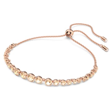 Emily bracelet, Mixed round cuts, Pink, Rose gold-tone plated - Swarovski, 5663393