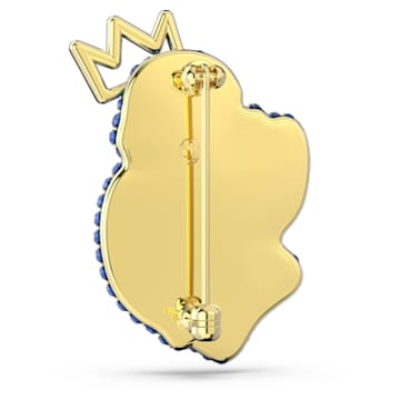 Pop Swan brooch, Swan, Blue, Gold-tone plated - Swarovski, 5663540