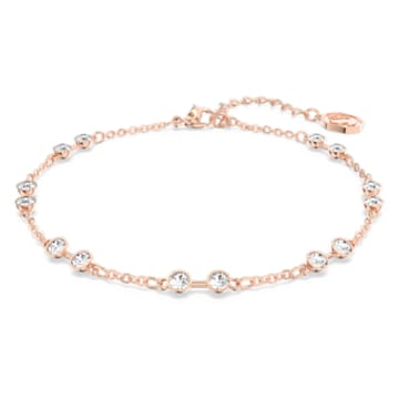 Swarovski Remix Collection Strand, 圆形切割, 白色, 镀玫瑰金色调 - Swarovski, 5664055