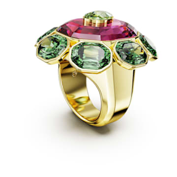 Chroma 个性戒指, 混合切割, 彩色, 镀金色调 - Swarovski, 5666203
